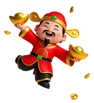 pngtree cartoon cute d gold coin gold ingot god of wealth lunar png image